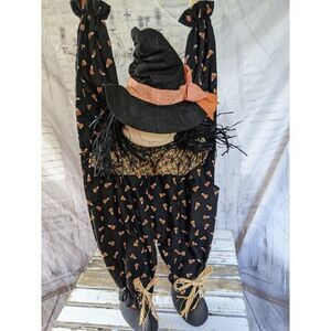 Large folk art country hanging witch Halloween hom